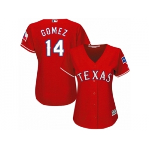 Women's Majestic Texas Rangers #14 Carlos Gomez Replica Red Alternate Cool Base MLB Jersey