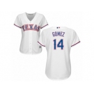 Women's Majestic Texas Rangers #14 Carlos Gomez Replica White Home Cool Base MLB Jersey