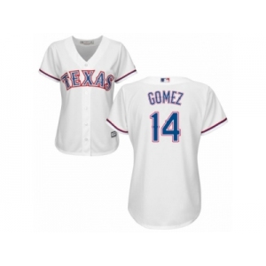 Women's Majestic Texas Rangers #14 Carlos Gomez Replica White Home Cool Base MLB Jersey
