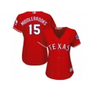 Women's Majestic Texas Rangers #15 Will Middlebrooks Replica Red Alternate Cool Base MLB Jersey