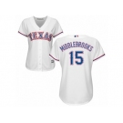 Women's Majestic Texas Rangers #15 Will Middlebrooks Replica White Home Cool Base MLB Jersey