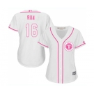 Women's Majestic Texas Rangers #16 Ryan Rua Authentic White Fashion Cool Base MLB Jersey