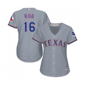 Women's Majestic Texas Rangers #16 Ryan Rua Replica Grey Road Cool Base MLB Jersey