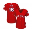 Women's Majestic Texas Rangers #16 Ryan Rua Replica Red Alternate Cool Base MLB Jersey