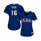 Women's Majestic Texas Rangers #16 Ryan Rua Replica Royal Blue Alternate 2 Cool Base MLB Jersey