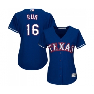 Women's Majestic Texas Rangers #16 Ryan Rua Replica Royal Blue Alternate 2 Cool Base MLB Jersey