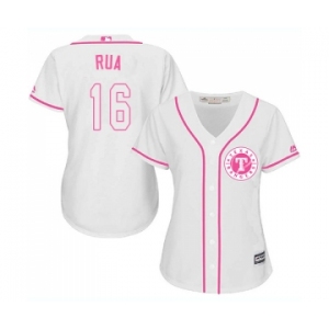 Women's Majestic Texas Rangers #16 Ryan Rua Replica White Fashion Cool Base MLB Jersey