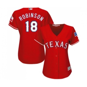 Women's Majestic Texas Rangers #18 Drew Robinson Authentic Red Alternate Cool Base MLB Jersey