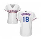 Women's Majestic Texas Rangers #18 Drew Robinson Replica White Home Cool Base MLB Jersey