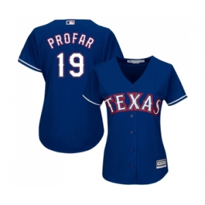 Women's Majestic Texas Rangers #19 Jurickson Profar Authentic Royal Blue Alternate 2 Cool Base MLB Jersey