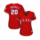 Women's Majestic Texas Rangers #20 Darwin Barney Replica Red Alternate Cool Base MLB Jersey