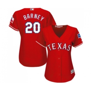 Women's Majestic Texas Rangers #20 Darwin Barney Replica Red Alternate Cool Base MLB Jersey