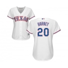 Women's Majestic Texas Rangers #20 Darwin Barney Replica White Home Cool Base MLB Jersey