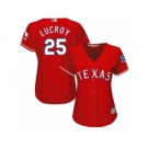 Women's Majestic Texas Rangers #25 Jonathan Lucroy Authentic Red Alternate Cool Base MLB Jersey