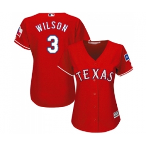 Women's Majestic Texas Rangers #3 Russell Wilson Replica Red Alternate Cool Base MLB Jersey