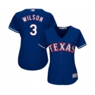 Women's Majestic Texas Rangers #3 Russell Wilson Replica Royal Blue Alternate 2 Cool Base MLB Jersey