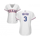 Women's Majestic Texas Rangers #3 Russell Wilson Replica White Home Cool Base MLB Jersey