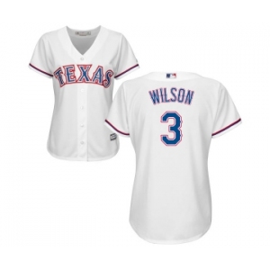 Women's Majestic Texas Rangers #3 Russell Wilson Replica White Home Cool Base MLB Jersey