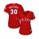 Women's Majestic Texas Rangers #30 Nomar Mazara Replica Red Alternate Cool Base MLB Jersey