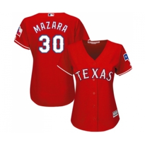 Women's Majestic Texas Rangers #30 Nomar Mazara Replica Red Alternate Cool Base MLB Jersey