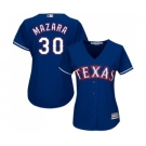 Women's Majestic Texas Rangers #30 Nomar Mazara Replica Royal Blue Alternate 2 Cool Base MLB Jersey