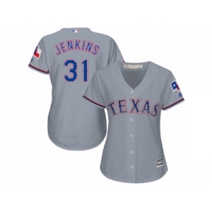 Women's Majestic Texas Rangers #31 Ferguson Jenkins Authentic Grey Road Cool Base MLB Jersey