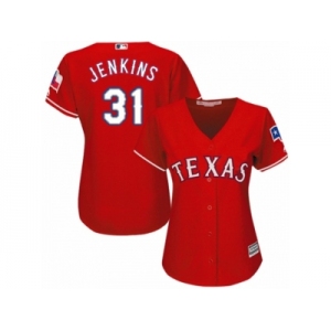 Women's Majestic Texas Rangers #31 Ferguson Jenkins Authentic Red Alternate Cool Base MLB Jersey