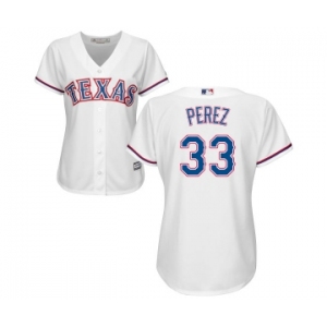Women's Majestic Texas Rangers #33 Martin Perez Replica White Home Cool Base MLB Jersey