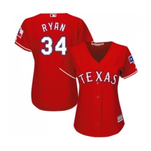 Women's Majestic Texas Rangers #34 Nolan Ryan Replica Red Alternate Cool Base MLB Jersey