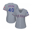 Women's Majestic Texas Rangers #40 Bartolo Colon Authentic Grey Road Cool Base MLB Jersey