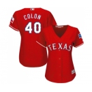 Women's Majestic Texas Rangers #40 Bartolo Colon Authentic Red Alternate Cool Base MLB Jersey