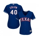 Women's Majestic Texas Rangers #40 Bartolo Colon Replica Royal Blue Alternate 2 Cool Base MLB Jersey