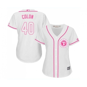 Women's Majestic Texas Rangers #40 Bartolo Colon Replica White Fashion Cool Base MLB Jersey