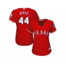 Women's Majestic Texas Rangers #44 Tyson Ross Authentic Red Alternate Cool Base MLB Jersey