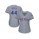 Women's Majestic Texas Rangers #44 Tyson Ross Replica Grey Road Cool Base MLB Jersey