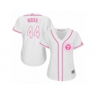 Women's Majestic Texas Rangers #44 Tyson Ross Replica White Fashion Cool Base MLB Jersey