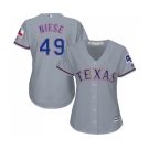 Women's Majestic Texas Rangers #49 Jon Niese Replica Grey Road Cool Base MLB Jersey