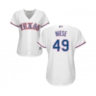 Women's Majestic Texas Rangers #49 Jon Niese Replica White Home Cool Base MLB Jersey