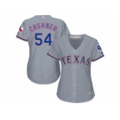 Women's Majestic Texas Rangers #54 Andrew Cashner Authentic Grey Road Cool Base MLB Jersey