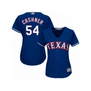Women's Majestic Texas Rangers #54 Andrew Cashner Authentic Royal Blue Alternate 2 Cool Base MLB Jersey