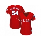 Women's Majestic Texas Rangers #54 Andrew Cashner Replica Red Alternate Cool Base MLB Jersey