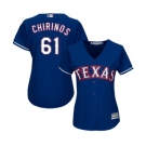 Women's Majestic Texas Rangers #61 Robinson Chirinos Replica Royal Blue Alternate 2 Cool Base MLB Jersey