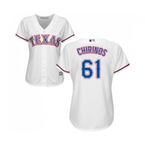 Women's Majestic Texas Rangers #61 Robinson Chirinos Replica White Home Cool Base MLB Jersey