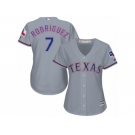 Women's Majestic Texas Rangers #7 Ivan Rodriguez Authentic Grey Road Cool Base MLB Jersey