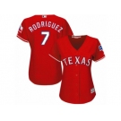 Women's Majestic Texas Rangers #7 Ivan Rodriguez Authentic Red Alternate Cool Base MLB Jersey