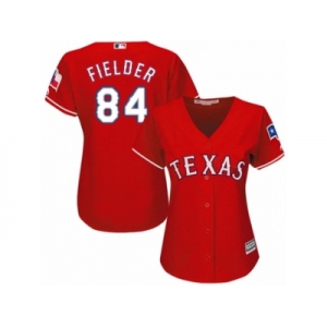 Women's Majestic Texas Rangers #84 Prince Fielder Authentic Red Alternate Cool Base MLB Jersey