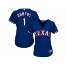 Women's Texas Rangers #1 Elvis Andrus Blue Alternate Stitched MLB Jersey