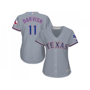 Women's Texas Rangers #11 Yu Darvish Grey Road Stitched MLB Jersey