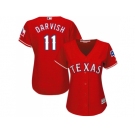 Women's Texas Rangers #11 Yu Darvish Red Alternate Stitched MLB Jersey