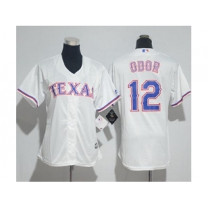 Women's Texas Rangers #12 Rougned Odor White Home Stitched MLB Jersey
